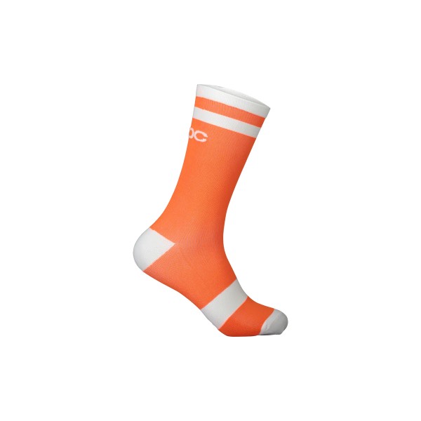 Poc Lure Mtb Sock Long Chaussettes (Zink Orange/Hydrogen White)