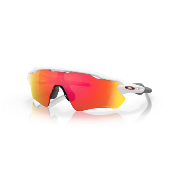 Oakley Radar EV Path Blanc Noir Poli avec Prizm Ruby