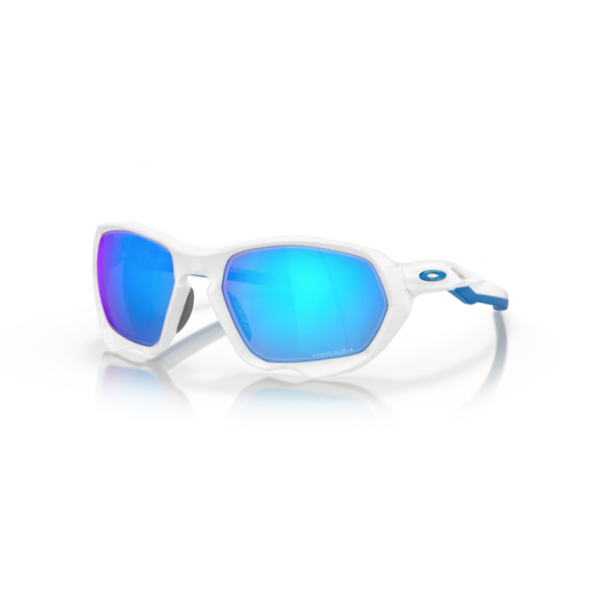 Lunettes Oakley Plazma Matte White avec Prizm Sapphire