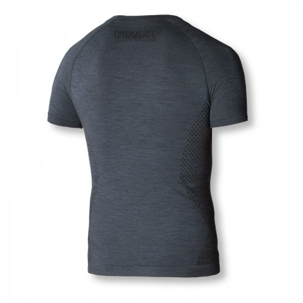 Maglia grigia con collo a Lupetto Calore merino.