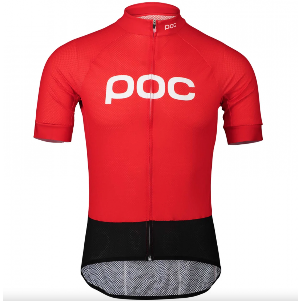 Maglia Poc Essential Road Logo Jersey (Rossa/Logo Bianco)